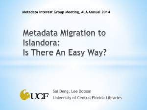 Metadata Migration to Islandora