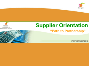 Supplier Orientation - Georgia Chapter of NIGP