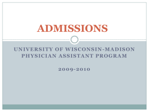 ADMISSIONS WRAP-UP - University of Wisconsin–Madison