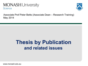 Thesis by Publication and related issues