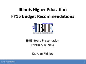 FY2015 Budget Recommendations - Illinois Board of Higher Education