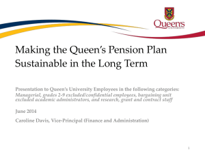 Queen`s Pension Plan Sustainability Presentation
