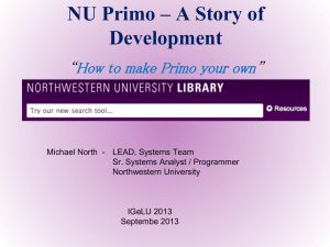 Primo at Northwestern – Story of Local Development