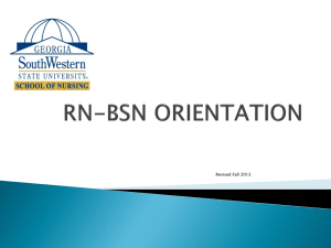 RN-BSN ORIENTATION - Georgia Southwestern State University