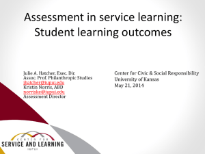 Assessment in service learning - Center for Civic and Social