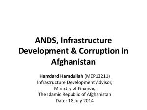 Infrastructure Development and Policy Issues in Afghanistan
