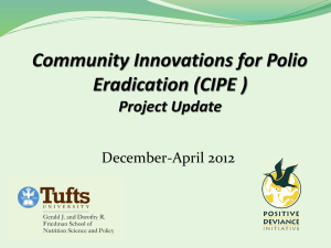 Project Update - Community Innovations for Polio Eradication (CIPE)