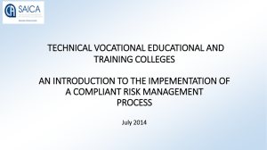 An introduction to the implementation of a compliant risk