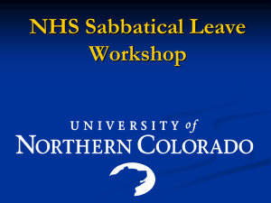 NHS Sabbatical Leave Workshop PowerPoint