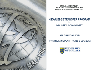 KTP-UM Briefing - Universiti Malaya