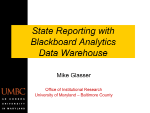 State Reporting with Blackboard Analytics DW - REX