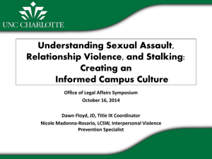 Understanding Sexual Assault, Relationship Violence, and Stalking
