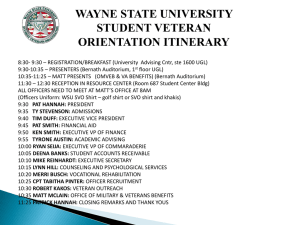 Wayne State University Veteran Specific Orientation