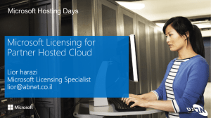 Microsoft Licensing for Partner Hosted Cloud