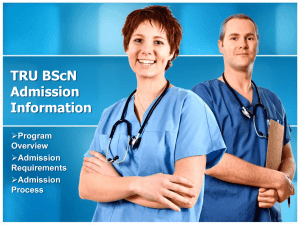BScN Admission Information Admission Requirement
