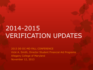 2014-2015 Verification Updates - DE-DC-MD