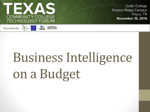 Business Intelligence on a Budget Presentation (Slides)