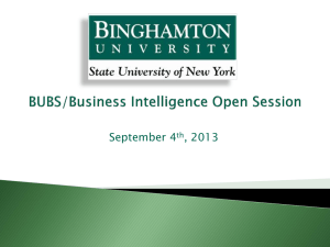 BUBS/Business Intelligence Open Session