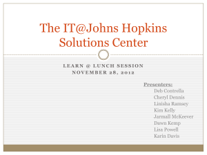 The IT@Johns Hopkins Solutions Center