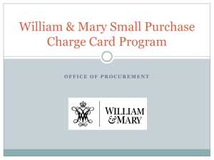 William & Mary Small Purchase Charge Card Program