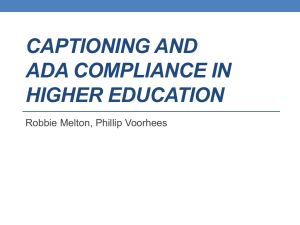 Captioning and ADA Compliance in Higher Education