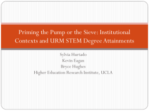 Priming the Pump or the Sieve - Higher Education Research Institute