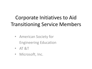 Corporate Initiatives to Aid Transitioning Service Members