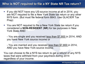 PowerPoint for Spring 2014 New York State Nonresident Tax