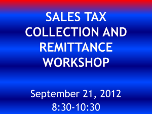 Sales Tax Collection and Remittance Workshop-RWB