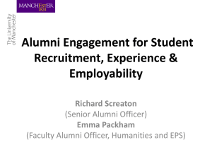 Alumni Engagement for Student Recruitment, Experience