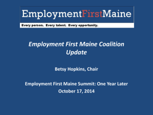 EmploymentFirstMaine An Overview of EFM`s first year