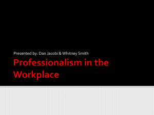Professionalism in the Workplace - UWA Athletic Training & Sports