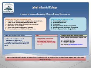 Jubail Industrial College is pleased to announce Accounting