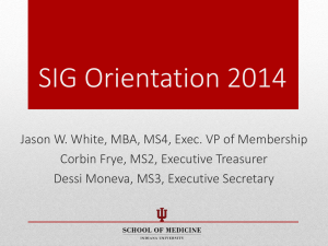 SIG Orientation 2014