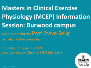 Master of Clinical Exercise Physiology course