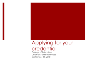 Applying for your credential