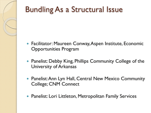 Bundling as a Structural Issue: Community Colleges