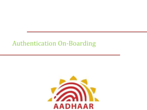 Presentation on AADHAAR - AUTHENTICATION