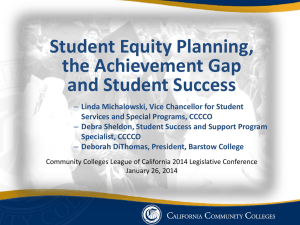Student Equity Background - California Community Colleges