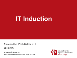 IT Induction - Perth College