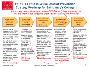 Title IX Progress Report September 16, 2014