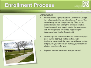 Enrollment Process - Lassen Community College