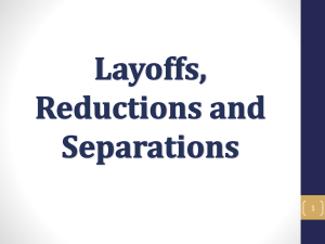 Layoffs Reductions and Separations