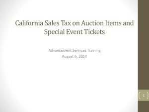 California Sales Tax on Auction and Special Events