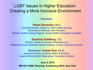 LGBT Issues in Higher Ed: Creating a More
