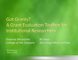 A Grant Evaluation Toolbox for Institutional