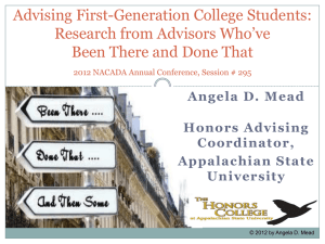 Advising First-Generation College Students