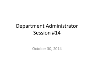 Department Administrators Session 14 - Oct 2014