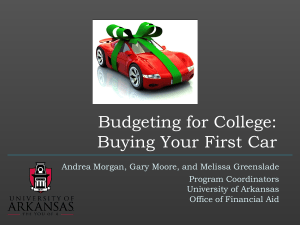 Budgeting for College: Buying Your First Car