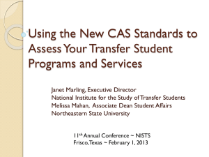 Using the New CAS Standards to Assess Your Transfer